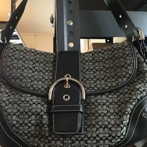 Coach black signature shoulder bag